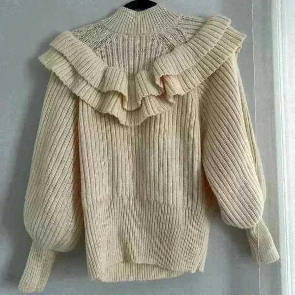 H&M Flounced Rib-Knit Ruffle Sweater - Picture 7 of 11